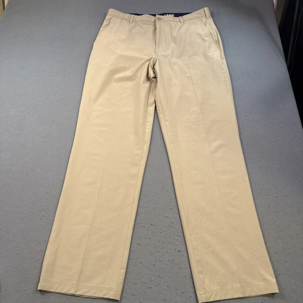 IZOD GOLF Mens Pants  Tan Straight Leg Performance Stretch 36X34